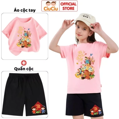 Set Quần Áo Tết 2.026 CIUCIU KID cho Bé Trai & Bé Gái - Bộ Thun Cộc Tay Cotton 9