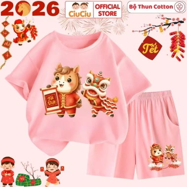 Set Quần Áo Tết Bính Ngọ Múa Lân 2.026 Cho Bé CIUCIU KID - Cộc Tay Thun Cotton Giá Ưu Đãi 179k 8
