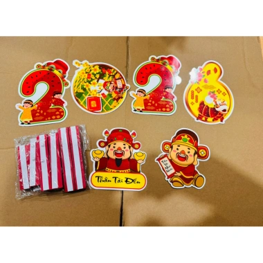 Set quạt bộ 6 sticker Tết 2.026 - Trang trí độc đáo, giá chỉ 10.000 VNĐ