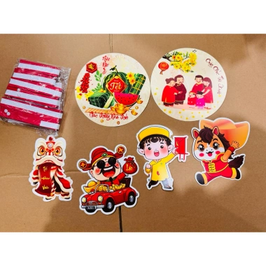 Set quạt bộ 6 sticker Tết 2.026 - Trang trí độc đáo, giá chỉ 10.000 VNĐ
