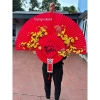 Sét quạt giấy đỏ 1m Trang trí Tết sang trọng, kèm móc treo, giảm giá 21% 8