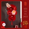 Set Quạt Giấy Đỏ Xuân Hồng Phúc May Mắn Tết 2.026 Treo Cửa Tường Giá 29.000 VND 4