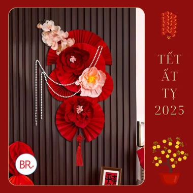 Set Quạt Giấy Đỏ Xuân Hồng Phúc May Mắn Tết 2.026 Treo Cửa Tường Giá 29.000 VND 4