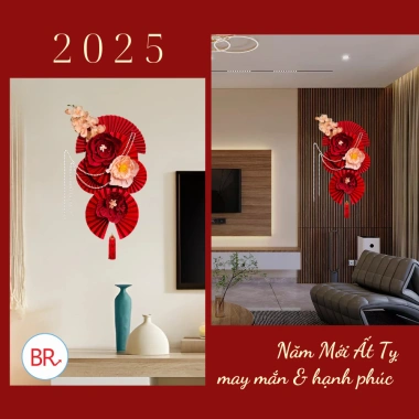 Set Quạt Giấy Đỏ Xuân Hồng Phúc May Mắn Tết 2.026 Treo Cửa Tường Giá 29.000 VND 6