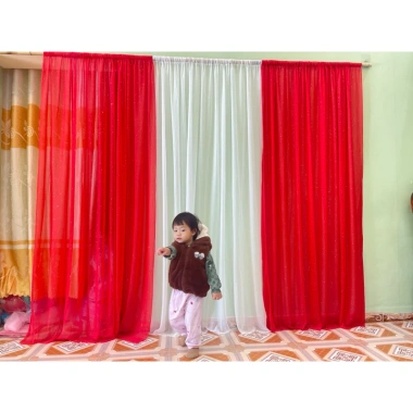 Set rèm 3 tấm ghép lại giá 155k - Dày dặn, cách âm, thẩm mỹ cho phòng khách
