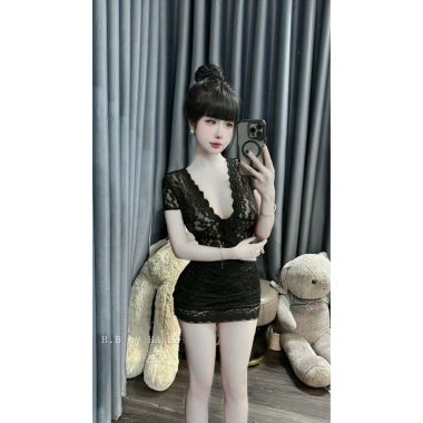 Sét ren áo & chân váy ôm tôn dáng chuẩn, thích hợp đi chơi, làm, du lịch, sang chảnh - Giá chỉ 349.000₫ 2