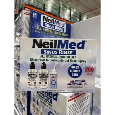Set Rửa Mũi Neilmed Sinus Rinse 2 chai nhựa + 1 chai nước muối xịt + túi 250 gói muối - Thông mũi, Giá 1.239.000 VND 2