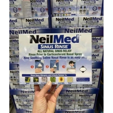 Set Rửa Mũi Neilmed Sinus Rinse 2 chai nhựa + 1 chai nước muối xịt + túi 250 gói muối - Thông mũi, Giá 1.239.000 VND 3