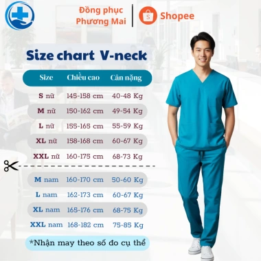 Set Scrubs Xanh Lá cổ tim chuyên dụng - đồng phục bệnh viện, quầy thuốc, spa, thẩm mỹ giảm giá 139k (giá gốc 180.700) 9 Set Scrubs Xanh Lá cổ tim chuyên dụng - đồng phục bệnh viện, quầy thuốc, spa, thẩm mỹ giảm giá 139k (giá gốc 180.700) 9