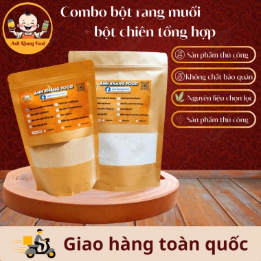 Sét Siêu Tiết kiệm Bột Chiên 500g + Bột Rang muối 250g - Giòn thơm đậm đà, đầy đủ gia vị Anh Khang FOOD
