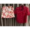 Set sơ mi đỏ hoa Elise size S - Giá ưu đãi 650.000₫, chất liệu thoáng mát, phong cách trẻ trung 4