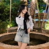 Set sơ mi nữ thêu ngựa, khăn len tách rời chuẩn QC loại 1, giảm 15k chỉ 250k 5
