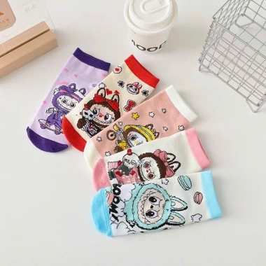 Sét Tất Cotton L.A.B.U.B.U 5 Đôi 12.000đ Bông Mềm Mại Thoáng Khử Mùi TA48 4