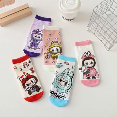 Sét Tất Cotton L.A.B.U.B.U 5 Đôi 12.000đ Bông Mềm Mại Thoáng Khử Mùi TA48 5