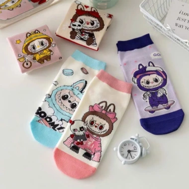 Sét Tất Cotton L.A.B.U.B.U 5 Đôi 12.000đ Bông Mềm Mại Thoáng Khử Mùi TA48 7