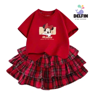 Sét Tết bé gái áo ngắn tay cotton mix, váy Caro đỏ 3 tầng, size 10-30kg - Giá chỉ 237.500 VND 6 Sét Tết bé gái áo ngắn tay cotton mix, váy Caro đỏ 3 tầng, size 10-30kg - Giá chỉ 237.500 VND 6