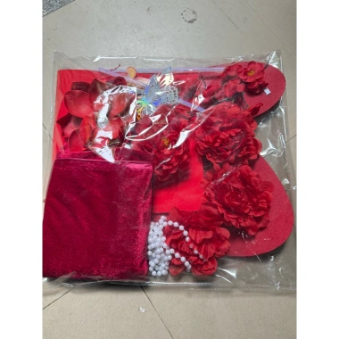 Set Tết hottrend dải lụa quạt sếp và bonus chữ Tết nỉ nhung 50cm Loại 1 giảm giá