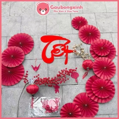 Set Tết Như Ý Mix Quạt Giấy Đỏ Sang Trọng - Trang Trí Tết Lotso Decor VN, Giá 119.000đ (Giảm từ 153.510đ) 5 Set Tết Như Ý Mix Quạt Giấy Đỏ Sang Trọng - Trang Trí Tết Lotso Decor VN, Giá 119.000đ (Giảm từ 153.510đ) 5