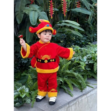 Set Thần Tài Đón Tết cho Bé – Túi Mũ, Túi Tiền Tông Đỏ, Phiên Bản Bắc Nam, Chỉ 300k 5