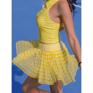 Set Thể Thao Nữ Pompeche Áo Bra Lụa và Chân Váy Xoè Tutu Pickleball Tennis Golf 6