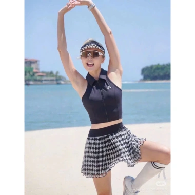 Set Thể Thao Nữ Pompeche Áo Bra Lụa và Chân Váy Xoè Tutu Pickleball Tennis Golf 7