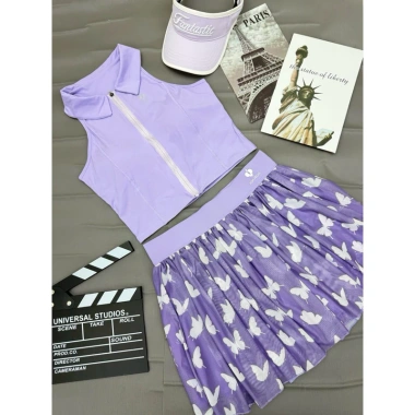 Set Thể Thao Nữ Pompeche Áo Bra Lụa và Chân Váy Xoè Tutu Pickleball Tennis Golf 10