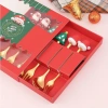 Set thìa dĩa Giáng Sinh Ngôi sao Tuần lộc mạ vàng 3D Cốc Cốc quà tặng trà bánh 4