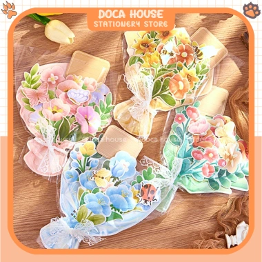 Set Thiệp Chúc Mừng DIY Dạng Bó Hoa - Tự Làm, Tặng Bạn Bè, Người Thân, Thầy Cô, Kèm Túi Đựng - Giá 32.000 VND