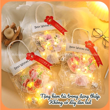 Set Thiệp Chúc Mừng DIY Dạng Bó Hoa - Tự Làm, Tặng Bạn Bè, Người Thân, Thầy Cô, Kèm Túi Đựng - Giá 32.000 VND