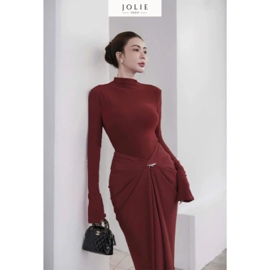 Set Thu Đông Sang Chảnh JOLIE S770 – Áo Thun Dài Tay và Chân Váy Bút Chì, Cạp Nhún Tôn Dáng, Giá Ưu Đãi 439k