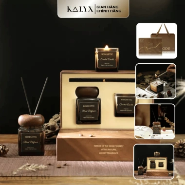 Set tinh dầu nến thơm ROMANTIC KALYX - Hộp quà sang, túi đựng & thiệp, giảm 20%