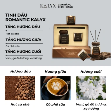 Set tinh dầu nến thơm ROMANTIC KALYX - Hộp quà sang, túi đựng & thiệp, giảm 20%