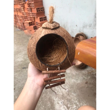 Set tổ chim, sóc, bò sát, chuột bằng gáo dừa và sơ dừa giữ ấm, giá ưu đãi 34.5k