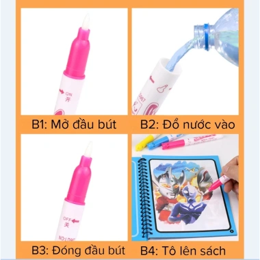 Set Tô Màu Nước Ma Thuật Bé Magic Invisible Ink Dùng Nhiều Lần Giá 34.000₫
