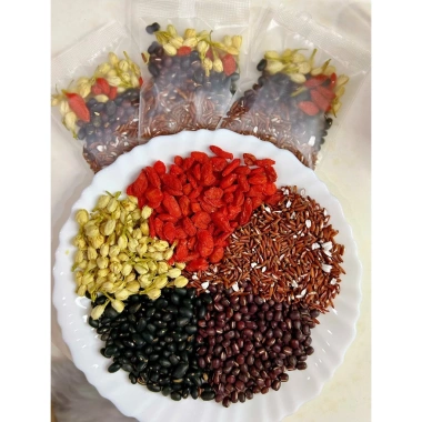 Set trà 5 vị gạo lứt, đậu đen, đậu đỏ, kỷ tử, hoa nhài – Thanh nhiệt, giải độc, bổ máu – 120k 2