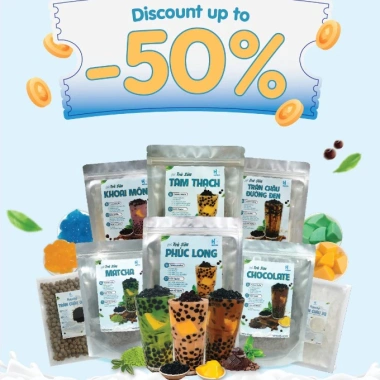 Sét trà sữa trân châu Phúc Long nấu tại nhà 8-10 ly – Set nguyên liệu Hucha 55k