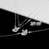 Set trang sức bạc nữ CHY SILVER thiên nga hồng đuôi cao - Bạc thật, giá 360k 4
