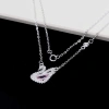 Set trang sức bạc nữ CHY SILVER thiên nga hồng đuôi cao - Bạc thật, giá 360k 5