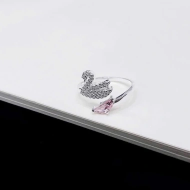 Set trang sức bạc nữ CHY SILVER thiên nga hồng đuôi cao - Bạc thật, giá 360k