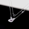 Set trang sức bạc nữ CHY SILVER thiên nga hồng đuôi cao - Bạc thật, giá 360k 9
