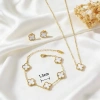 Set trang sức titan phủ vàng 18K hoa bốn lá may mắn - Thanh lịch, sang trọng, giá 63.000₫ 6