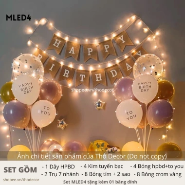 Set Trang Trí Sinh Nhật Cực Xinh Kèm Đèn LED - Giá Ưu Đãi 136.500 VND 13 Set Trang Trí Sinh Nhật Cực Xinh Kèm Đèn LED - Giá Ưu Đãi 136.500 VND 13