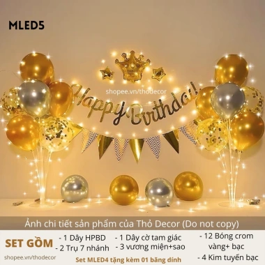Set Trang Trí Sinh Nhật Cực Xinh Kèm Đèn LED - Giá Ưu Đãi 136.500 VND 14 Set Trang Trí Sinh Nhật Cực Xinh Kèm Đèn LED - Giá Ưu Đãi 136.500 VND 14