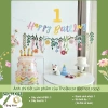 Set trang trí sinh nhật hoa lá hoạt hình vintage phong cách Hàn Quốc đơn giản - THODECOR giá 59.500 VND 11