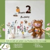 Set trang trí sinh nhật hoa lá hoạt hình vintage phong cách Hàn Quốc đơn giản - THODECOR giá 59.500 VND 12