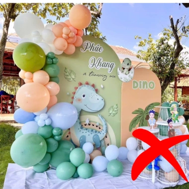 Set trang trí sinh nhật Pixi Party - Phông cứng đôi đa màu, giá ưu đãi 950.000