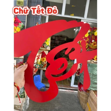 Set Trang Trí Tết 2.025 Soha - Chữ Alu Đỏ, Vải Nhung, Hoa Chúc Mừng Năm Mới, Giá chỉ 39.000đ 5