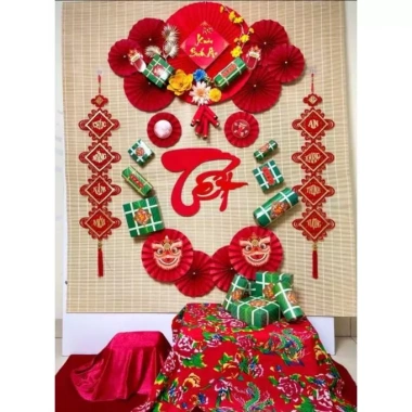 Set Trang Trí Tết 2.026 - Bộ Decor Mành Treo, Keo Nến, Móc Treo - Giá ưu đãi 174.000đ