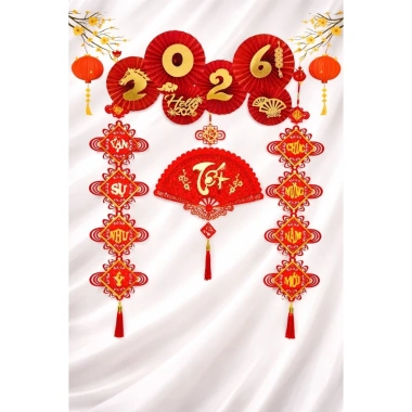 Set Trang Trí Tết 2.026 Bộ Decor Tết, Mành Treo, Keo Nến, Móc Treo, Giá 130.000đ 7 Set Trang Trí Tết 2.026 Bộ Decor Tết, Mành Treo, Keo Nến, Móc Treo, Giá 130.000đ 7