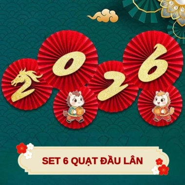 Set Trang Trí Tết 2.026 Chữ Alu Đỏ, Vải Nhung và Hoa Lụa - Giá 35.000 VNĐ HemiStore 9